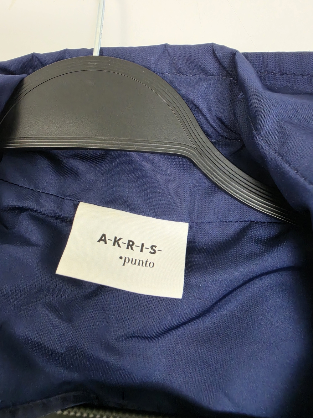 Akris punto Navy Blue Hooded Utility Rain Coat Jacket Size 12 - Picture 3 of 14